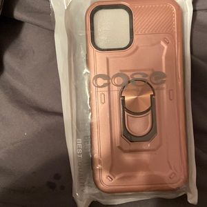 Rose Gold IPhone 12 phone case.